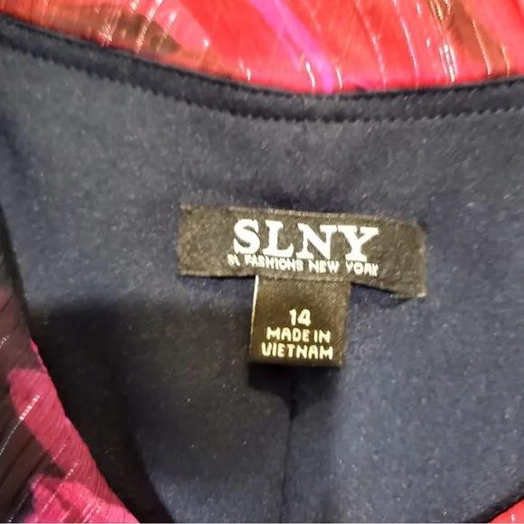 SLNY Womens Floral Flutter Party Sheath Chiffon Dress Black Red Pink Purple 14 - Picture 5 of 12